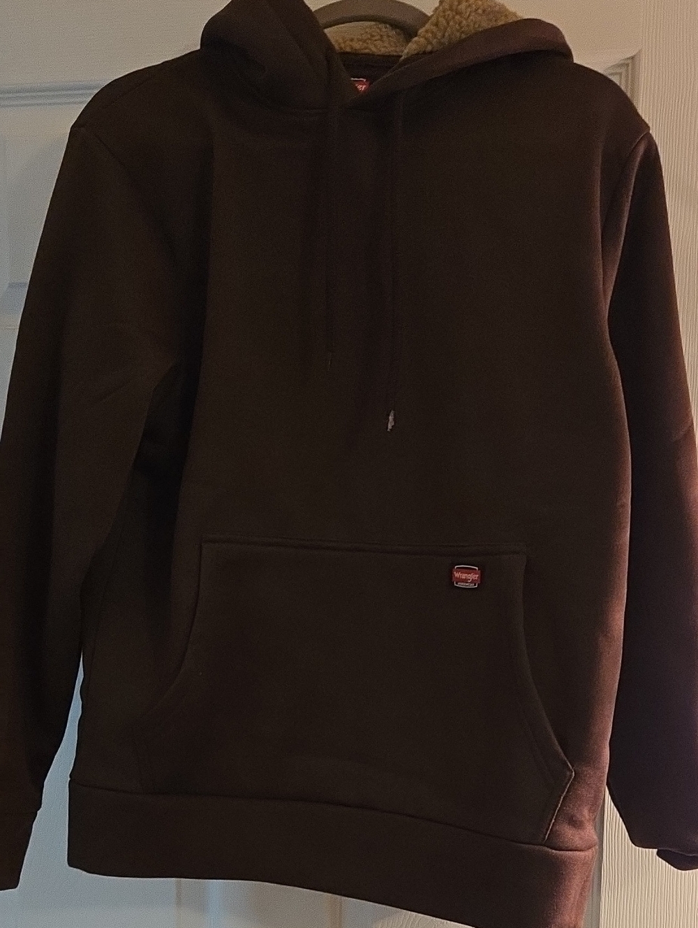 Wrangler Men's Dark Brown Sherpa Hoodie Pullover
